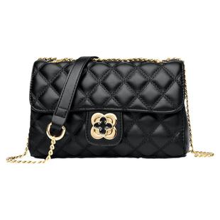 高级感包包女2025新款时尚锁扣女士单肩斜挎包菱格链条小包妈妈包