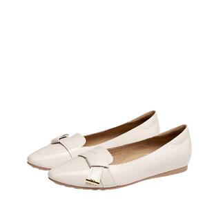 KISSCAT接吻猫[软底鞋]秋季新款真皮法式平底鞋尖头浅口单鞋女