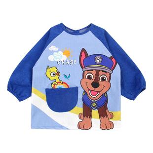 汪汪队儿童灯芯绒反穿衣秋冬防水防脏小孩吃饭罩衫宝宝画画衣罩衣