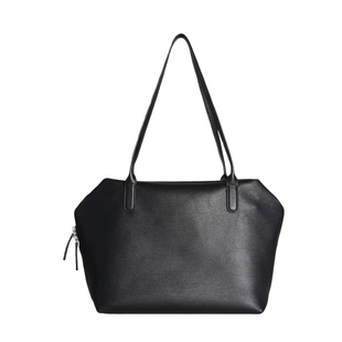 TR极简风牛皮henri托特包女大容量通勤轻便手提单肩包黑色腋下包