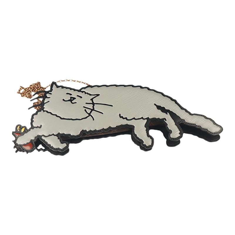 【自营】中古9新LOUIS VUITTON路易威登FULL CAT 灰水波纹斜挎包