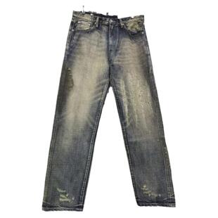 陈冠希示范clot联名nbhd风格龙爪赤耳单宁14oz直筒宽松牛仔裤