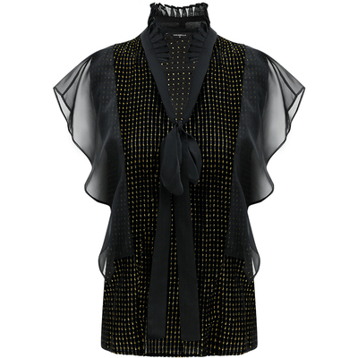 COCOBELLA蝴蝶结飘带荷叶边衬衫