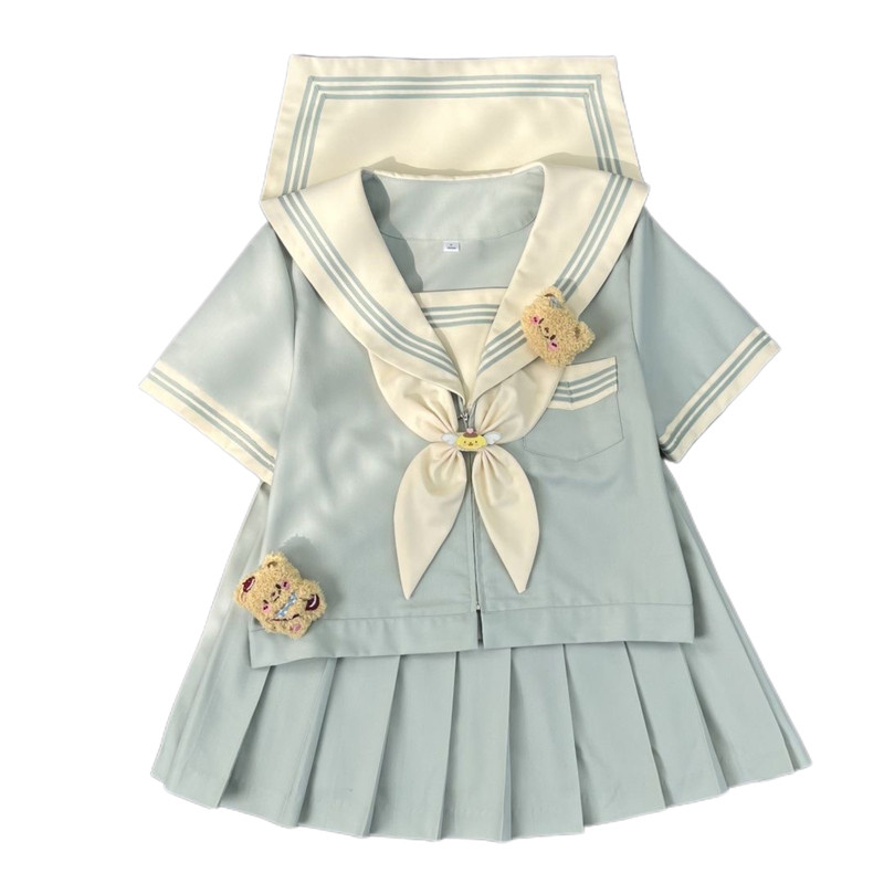 云靡薄荷绿日系学院风套装水手服