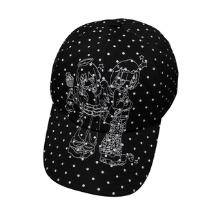 韩版卡通刺绣波点棒球帽女春夏秋季百搭显脸小鸭舌帽时尚软顶帽子