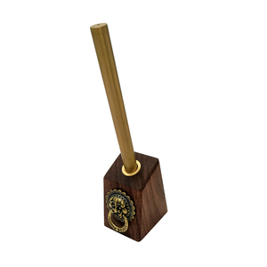 原创黑胡桃木几何不规则笔插笔座桌面办公摆件斜插式笔架创意笔筒