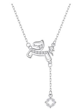 S925纯银招财小马流苏项链礼物女