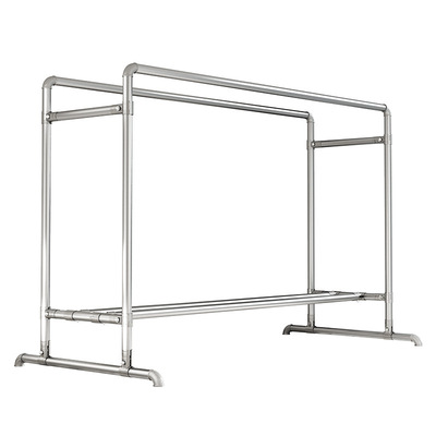 钢管晾衣架落地双杆家用阳台挂衣