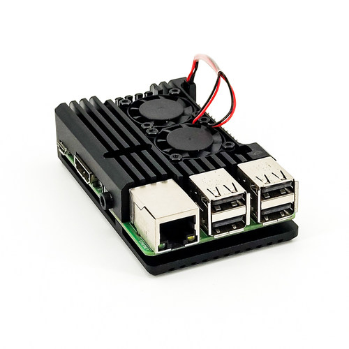 树莓派5代散热外壳raspberry pi3/4/5铝合金壳子风扇配件