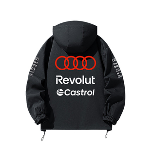 奥迪RevolutF1车队软壳连帽夹克霍肯伯格队服赛车服运动潮牌外套