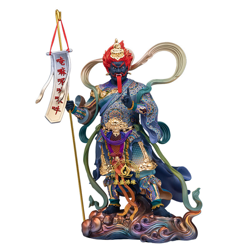 面然大士铜彩绘雕刻神像摆件