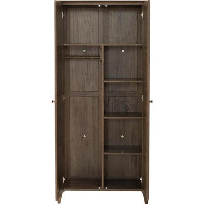 北美橡木全实木两门衣柜衣橱原木