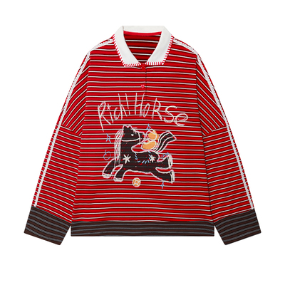 LABO新年复古小马长袖T恤