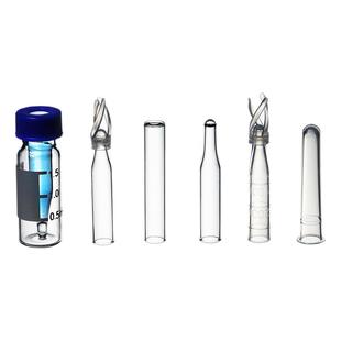塑料玻璃圆平尖底锥形内衬内插液相管样品色谱套进样套管小瓶200ul带支架脚无架热电气相带聚合物可开票包邮