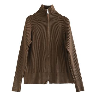 其他拉链高领开衫针织衫