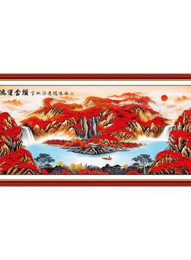 鸿运当头自粘画客厅装饰画八方来财自贴画背景墙壁画办公室墙贴画