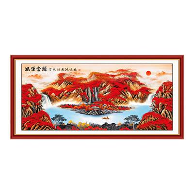 鸿运当头自粘画客厅装饰画八方来财自贴画背景墙壁画办公室墙贴画