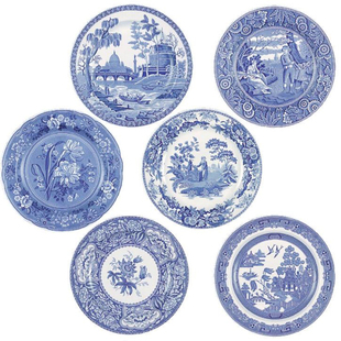 现 纽约下城公园进口斯波德Spode乔治亚青花餐盘挂盘装饰盘餐盘