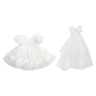 重工女童连衣裙夏季女宝收腰花童礼服高级感宴会生日party小裙子