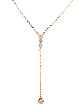 AMOTE 镶钻吊坠S925银项链女气质轻奢小众设计感锁骨链新款潮