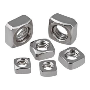 304/316/201不锈钢四方螺母白锌彩锌倒边方形直角螺帽M3M4M5M6M12