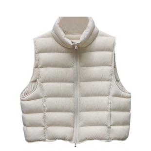 韩版立领排骨羽绒服马甲女2025爆款宽松超好看90白鸭绒短款外套潮