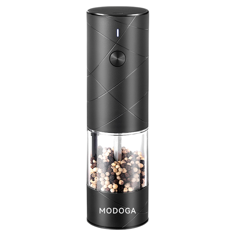 modoga电动胡椒研磨器亚麻海盐厨房家用调料瓶罐黑胡椒电动调料瓶