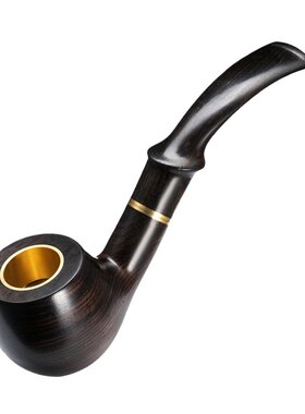 高档实木烟斗男士老式檀木烟丝斗三用铜烟锅石楠木过滤旱烟随身斗