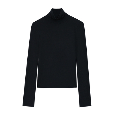 JESTOMS |意式美学 中高领羊绒长袖针织衫女气质修身显瘦打底上衣