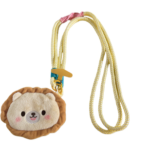 毛绒可爱卡通米白鸡蛋熊零钱包斜跨长绳适用于手机壳可拆卸手机链趣味学生女收纳钥匙耳机套户外ccd便携背带