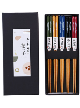 实木耐高温日式尖头礼品盒寿司筷
