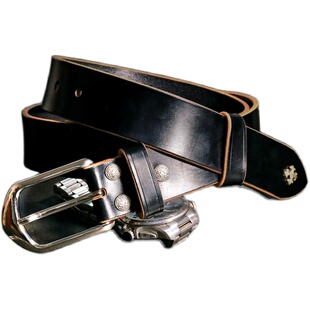 英国JE马缰革35mm/30mm宽头层牛皮男女通用情侣纯铜手工皮带腰带