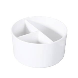 梅林笔庄三格仿瓷笔洗多功能塑料笔洗缸国画书法毛笔水彩美术文房四宝笔墨盒塑料墨碗书法初学者装墨汁笔洗