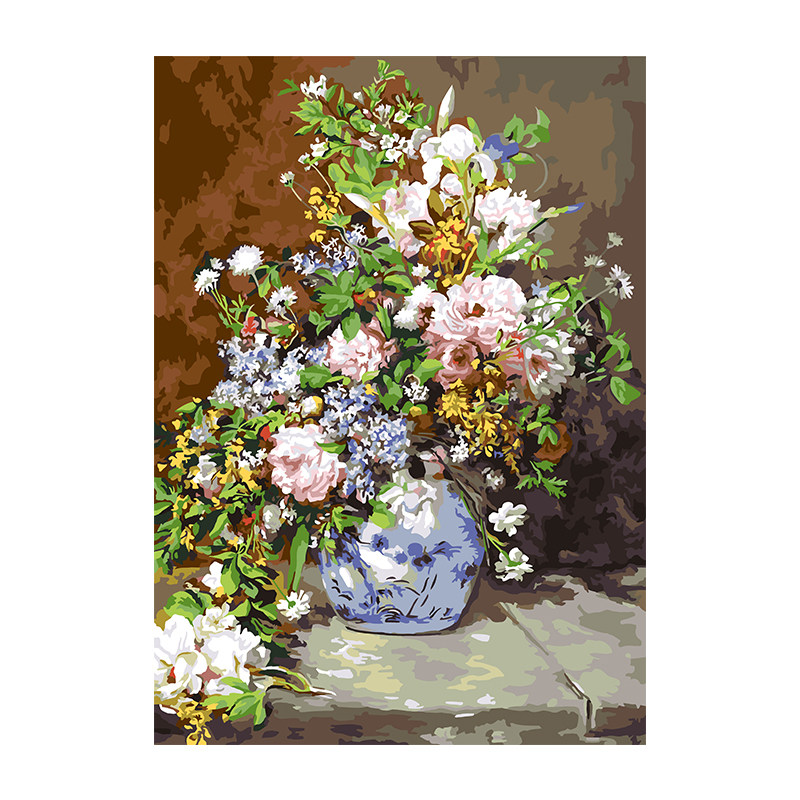 自油自画DIY数字油画春之花束