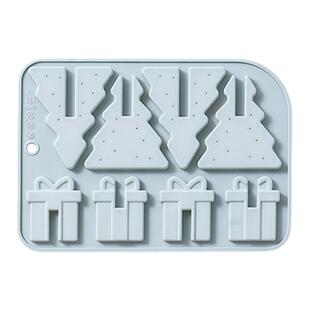 圣诞树礼盒立体组合插片饼干巧克力模硅胶蛋糕烘焙滴胶模具棒棒糖