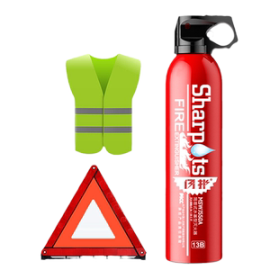 车载灭火器水基私家车用汽车年检三件套套装审车反光三脚架警示牌