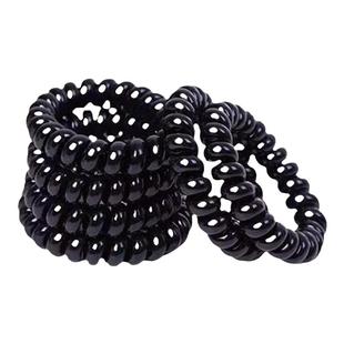 电话线发圈女简约发饰扎头电话圈无痕头绳皮筋黑色细发圈网红发绳