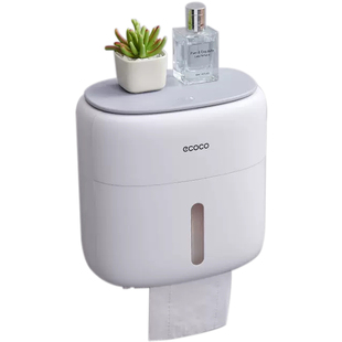 卫生间纸巾盒厕所抽纸盒免打孔防水浴室厕纸收纳置物架壁挂卷纸筒