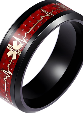 戒指欧美新款生命之心饰品男士