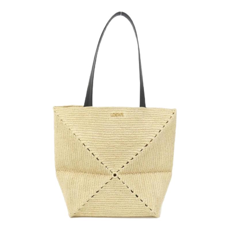 中古LOEWE罗意威拼图包牛皮女包