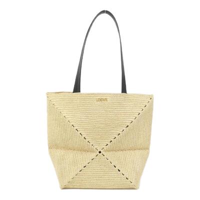中古LOEWE罗意威拼图包牛皮女包
