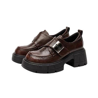 达芙妮乐福鞋厚底小皮鞋