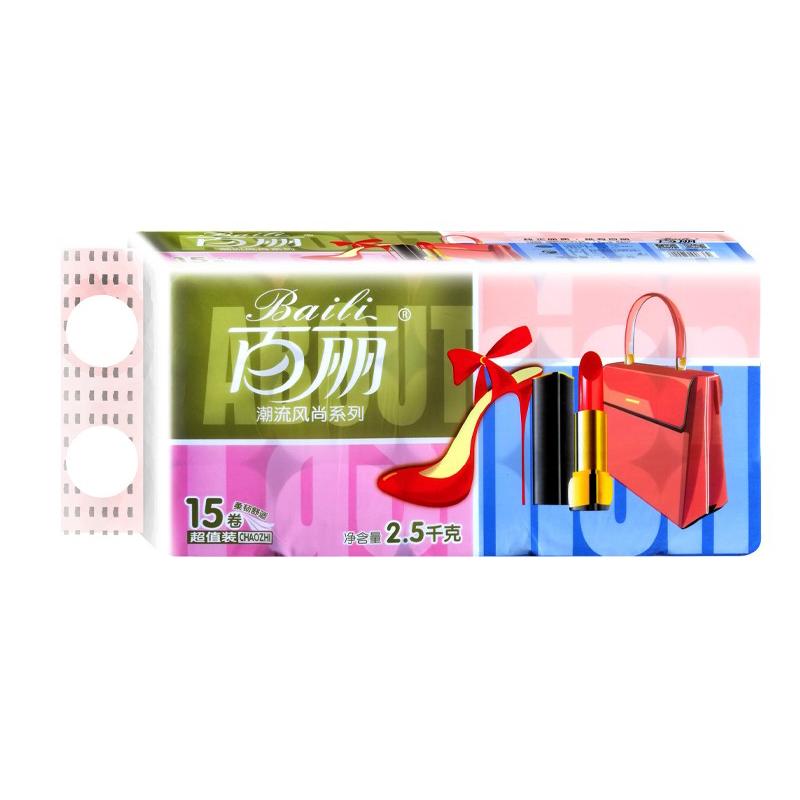 百丽卫生纸家用实惠装无芯木浆