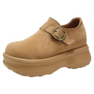 松糕厚底内增高10cm勃肯鞋女2026春季新款百搭休闲全包博肯鞋单鞋