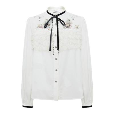 LULUALWAYS【商场同款】法式复古温柔百搭蕾丝拼接衬衫