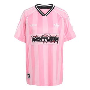 阿迪达斯三叶草女装25夏季新款JERSEY 经典运动短袖V领球衣KD2272