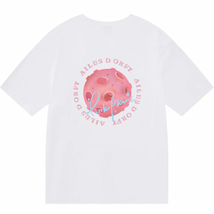 星球黑白纯棉短袖圆领T恤女吴昕小飞象街头宽松23夏新Ailesdorfy