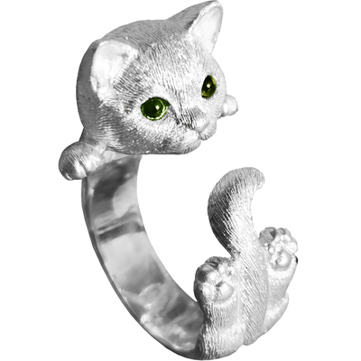 巧魂斋女925纯银甜美可爱猫咪