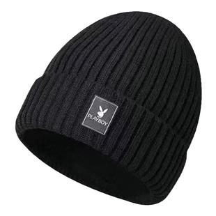 花花公子针织帽男女冬季加厚帽子防风保暖情侣休闲时尚运动毛线帽