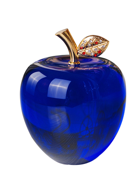 桌面摆件圣诞节礼物水晶苹果祝福